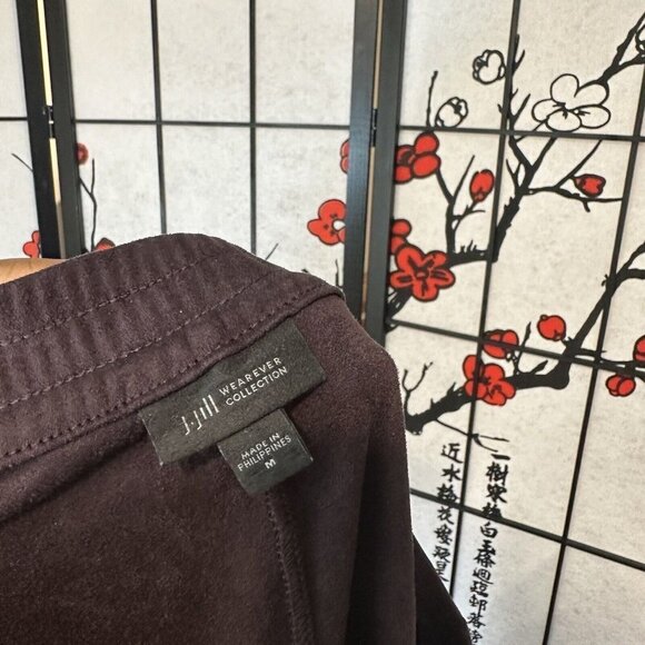 J Jill Womens Pants Size M Pull On Stretch Velvet Brown Straight Leg Pockets - Picture 3 of 6